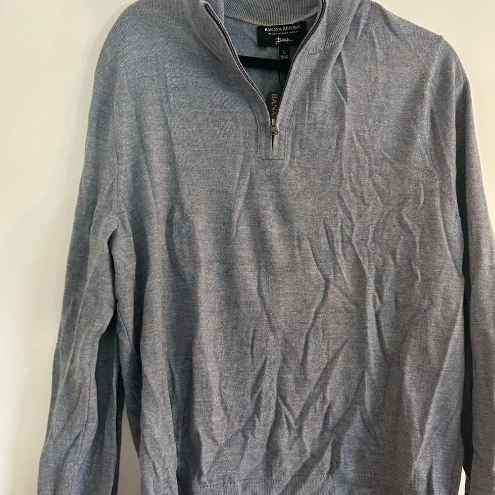 Banana Republic Italian Merino Gray-blue Men's Sweater